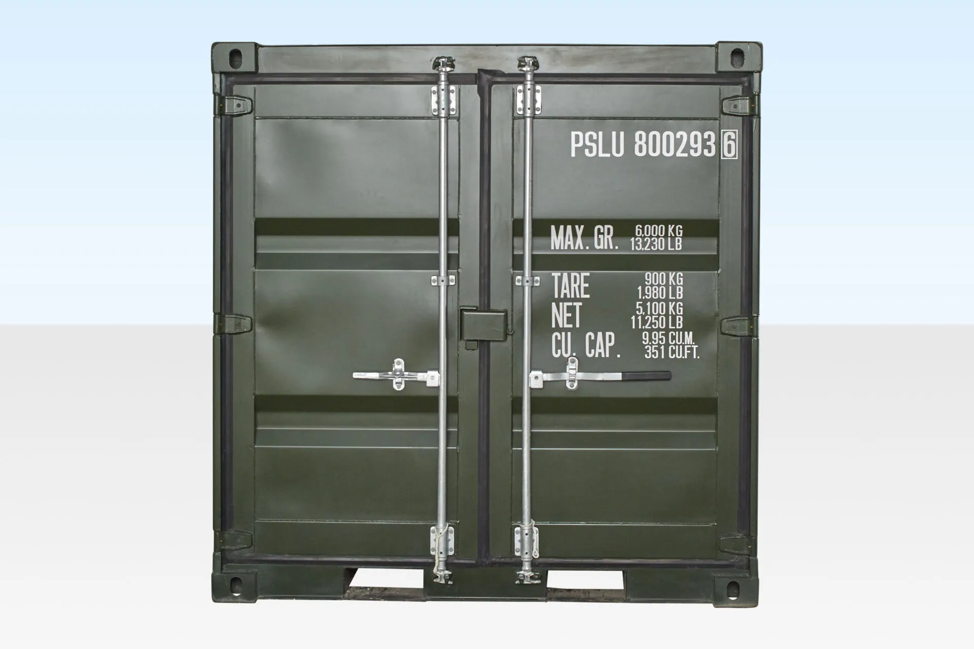 MW Containers 8ft One Trip Shipping Container | Green - Image 6