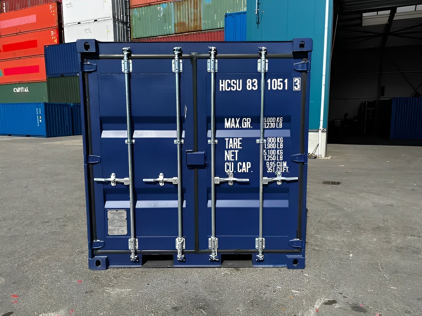 MW Containers 8ft Shipping Container | One Trip | Blue - Image 2