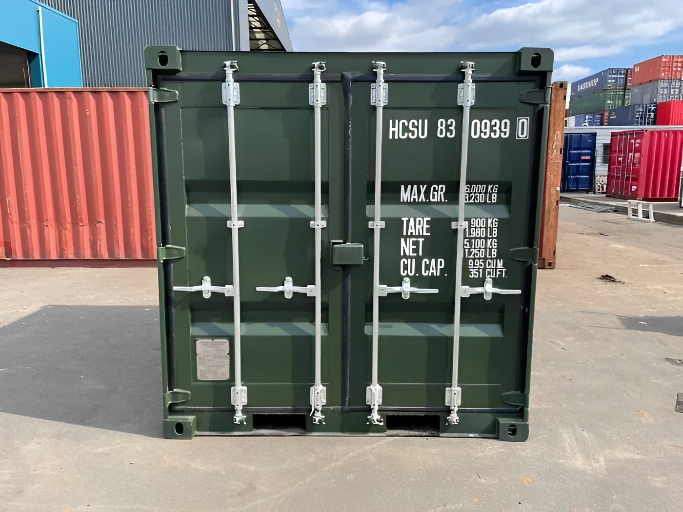MW Containers 8ft One Trip Shipping Container | Green - Image 2