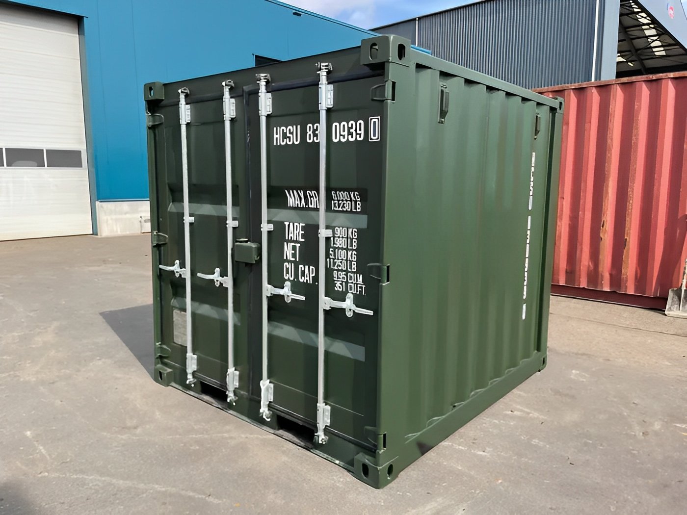 MW Containers 8ft One Trip Shipping Container | Green
