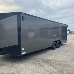 MW Containers 8.5ft x 28ft Enclosed Cargo Trailer | Charcoal Gray | Blackout