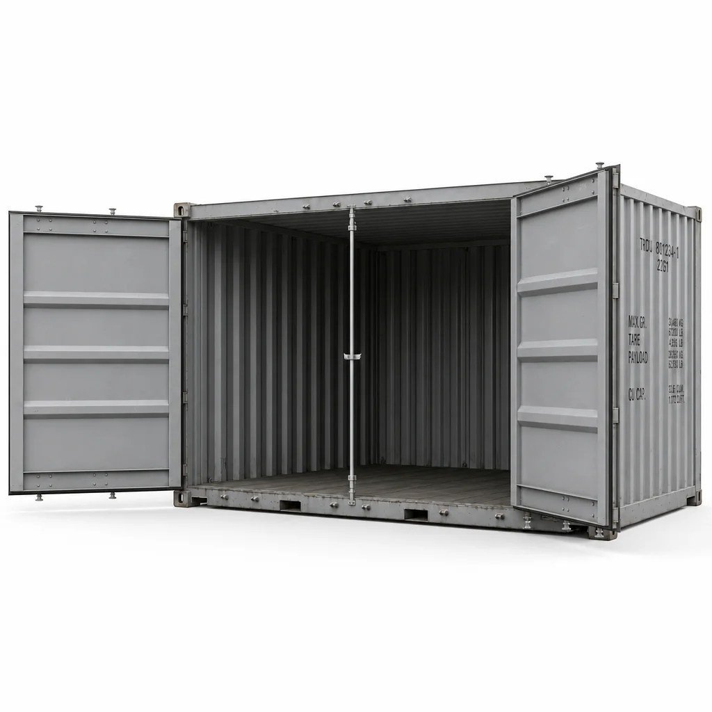 20ft Open Side Container – One-Trip – Gray