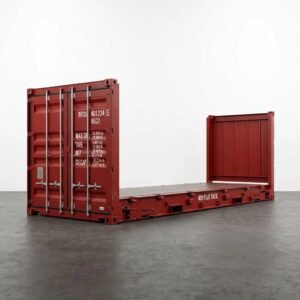 40ft Flat Rack Container – One-Trip – Red