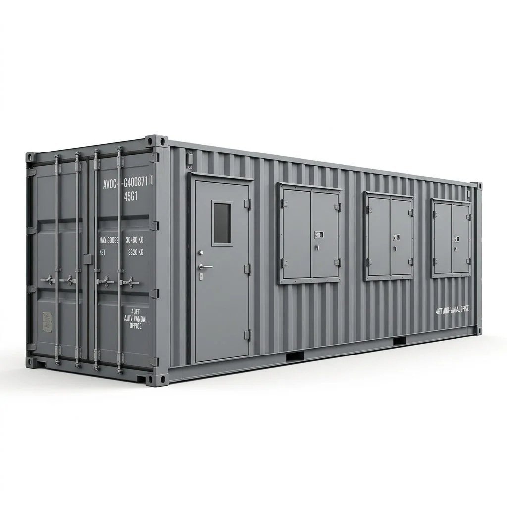 40ft Anti-Vandal Office Container – Converted – Gray