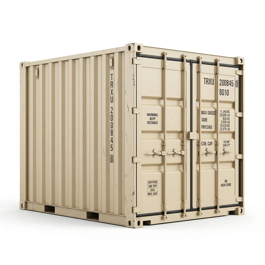 8ft One-Trip Shipping Container – One-Trip – Beige