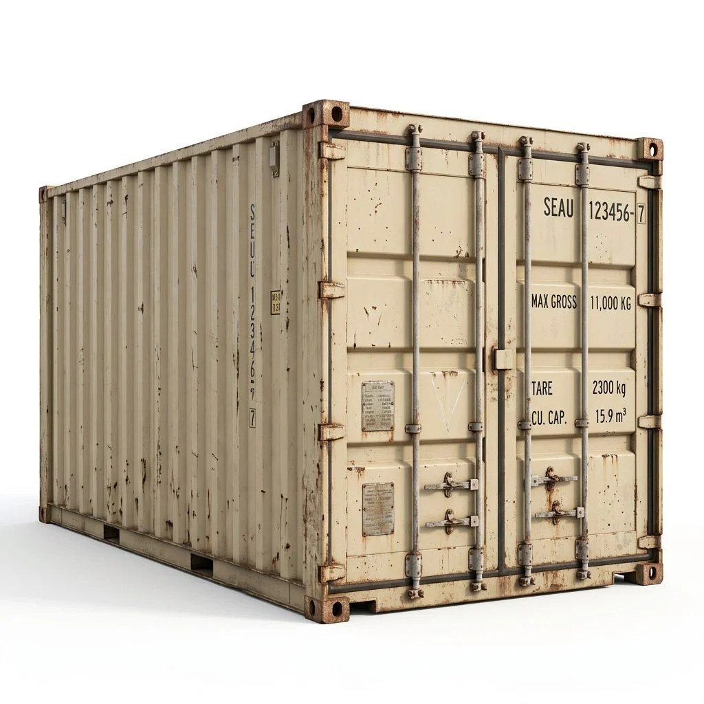 10ft Standard Shipping Container – Used – Beige