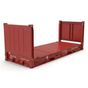 20ft Flat Rack Container – One-Trip – Red